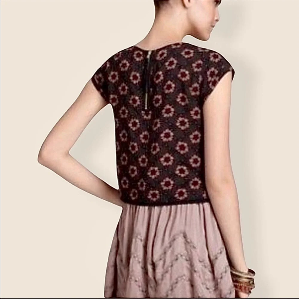 Free People Floral Ruffle Tiered Crop Top Size Small - Picture 9 of 12